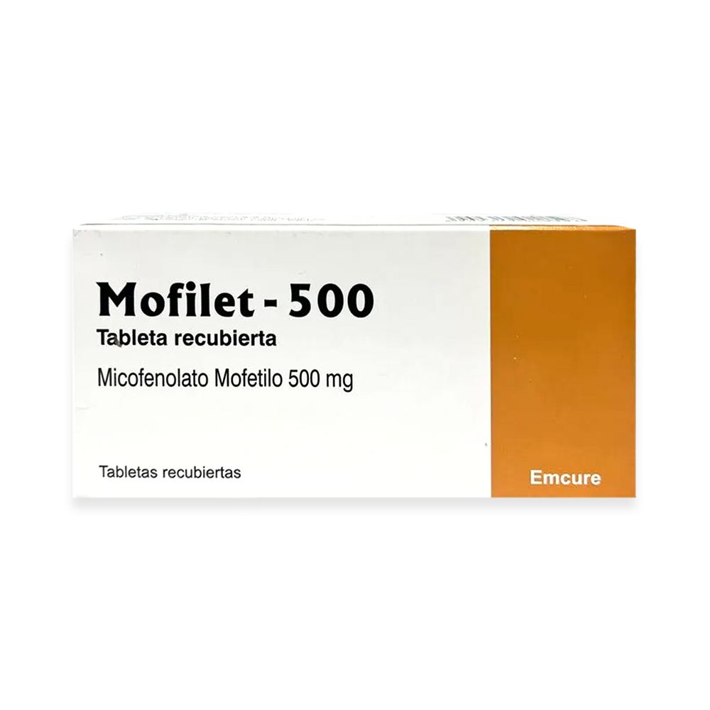 mofilet- MOFILET-500 (MICOFENOLATO MOFETILO 500MG) - Imagen 1