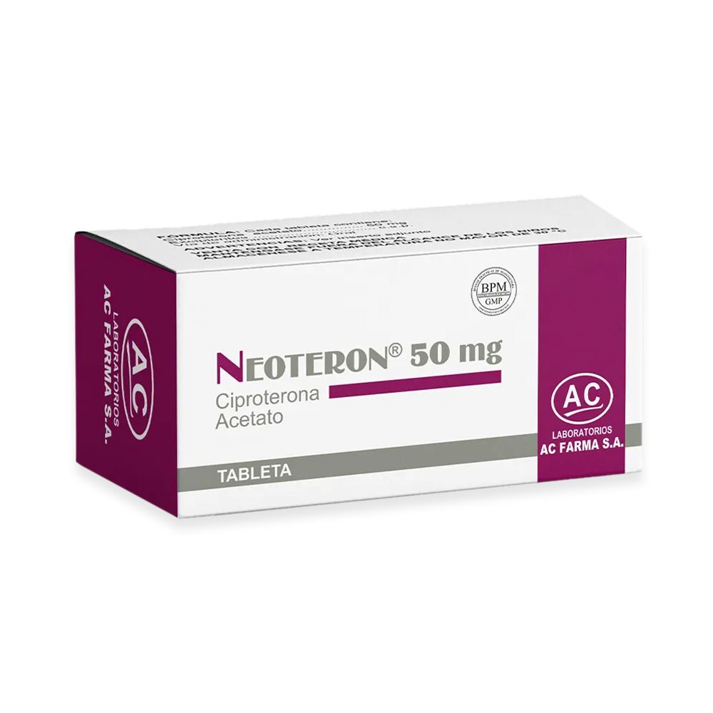 neoteron 50-compressed NEOTERON 50MG (CIPROTERONA 50MG) - Imagen 1