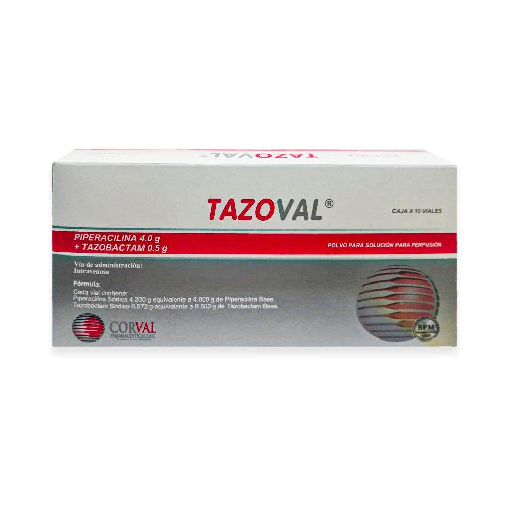 tazobal-compressed TAZOVAL (PIPERACILINA 4.0G+TAZOBACTAM 0.5G-VIAL) - Imagen 1