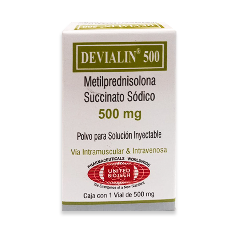 devialin 500 DEVIALAN 500 (Metilprednisolona succinato Sódico de 500mg) - Imagen 1