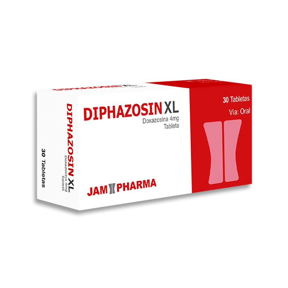 diphazosin-compressed DOXAZOSINA 4 MG (DIPHAZOSIN XL 4 MG) - Imagen 1
