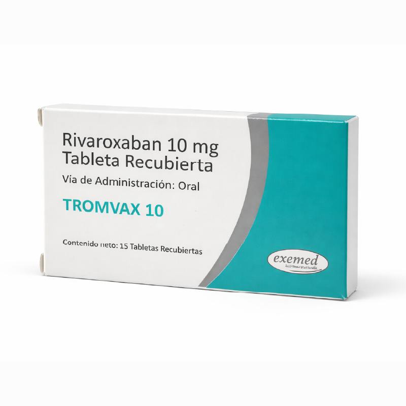 Rivaroxaban 10 mg 10 tabletas (2) TROMVAX 10 (RIVAROXABAN 10 MG) - Imagen 1