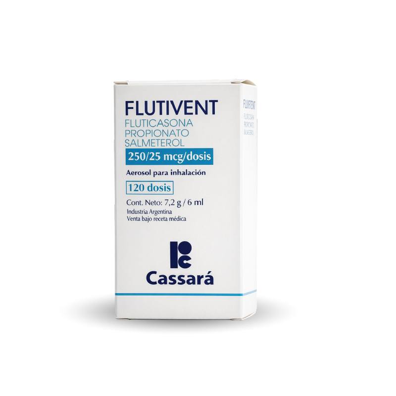 Flutivent 25MCG (1) FLUTIVENT (FLUTICASONA PROPIONATO / SALMETEROL 250/25 MCG / DOSIS) - Imagen 1