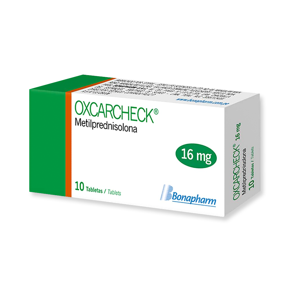 oxcarcheck OXCARCHECK 16 MG (METILPREDNISOLONA 16 MG) - Imagen 1