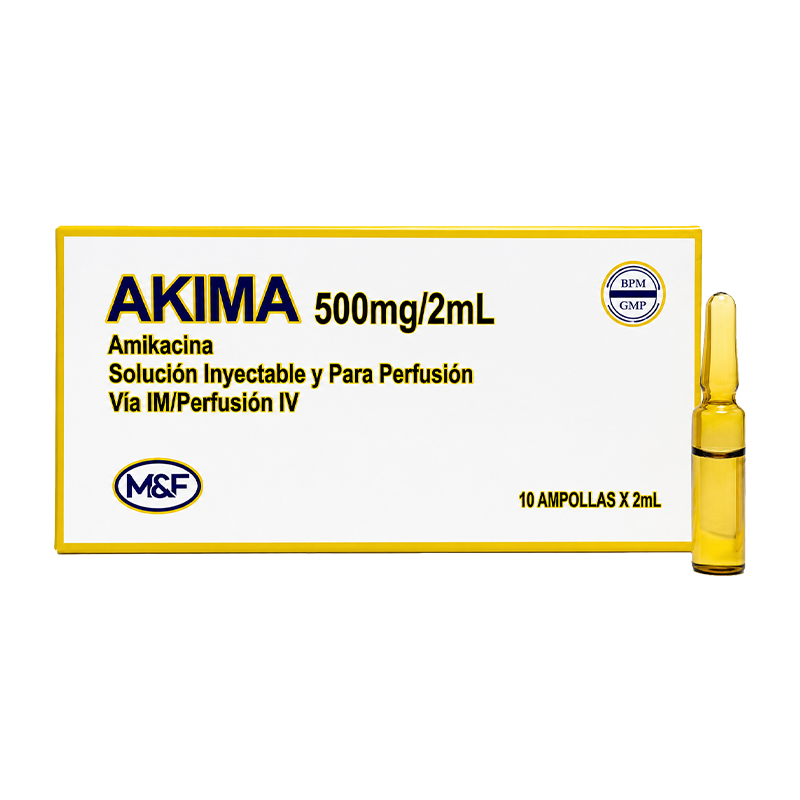 PNG AKIMA AKIMA (AMIKACINA 500MG/2ML) SOLUCION INYECTABLE Y PARA PERFUSION VIA IM/PERFUSION IV - Imagen 1