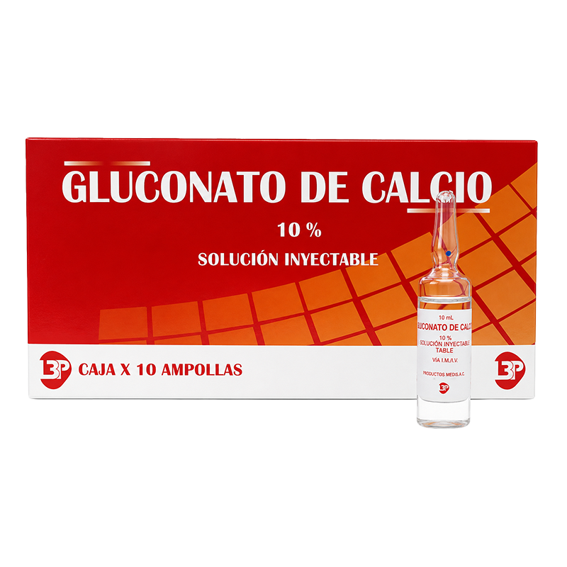 PNG GLUCONATO GLUCONAO DE CALCIO 10% SOLUCION INYECTABLE X 10 ML - Imagen 1