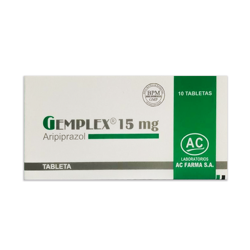 gemplex 15mg GEMPLEX 15 MG ( ARIPIPRAZOL) CAJA X 10 TAB - Imagen 1