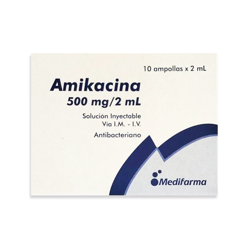 amikacina 500 AMIKACINA 500 MG/2ML SOLUCION INYECTABLE I.M. - I.V. AMPOLLA X 2 ML - Imagen 1